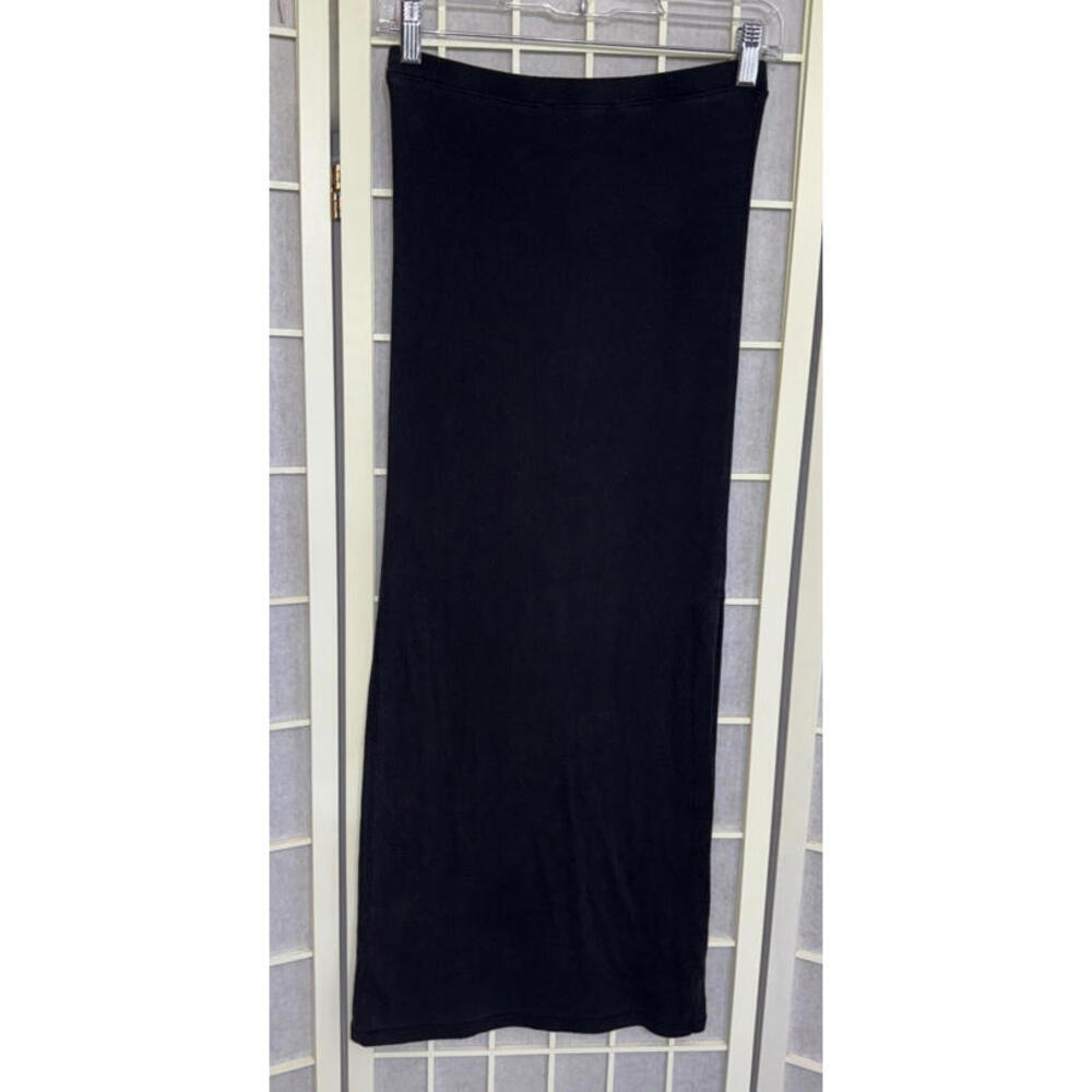 All Saints Minimalist Classic Designer Chic City Black Midi Maxi Skirt USA Small